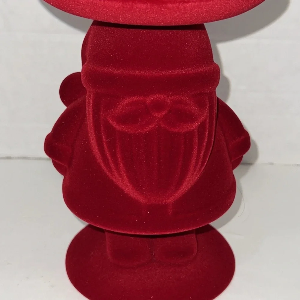 FLOCKED‎ SANTA Candle Holder